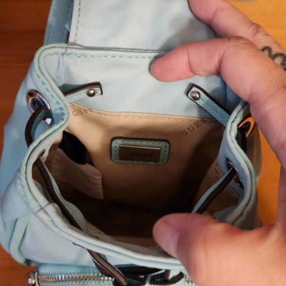 BRAND NEW GUESS small backpack Teal - Picture 3 of 3